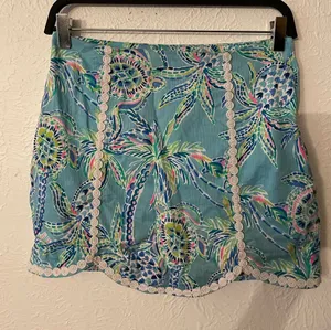 Lilly Pulitzer Patty Skorts Floral Printed Skirt Bermuda Blue Turtle Size 00 thumbnail 1
