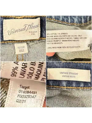 Universal Thread Vintage Straight Wide Leg Panel Design Distressed Hem Jeans 30R thumbnail 5