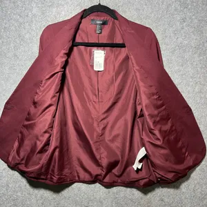 Forever 21‎ Blazer Jacket Wine Burgundy Single Button Small thumbnail 8