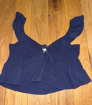 PacSun LA Hearts Keyhole Linen Babydoll Top thumbnail 3