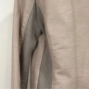 Free People Cool and Clean Faux Leather Moto Jacket 0 Pink Sand Biker Boho Chic thumbnail 9