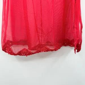 Victoria's Secret‎ Red Mesh Side Cut Out Sequin Hem Lingerie Chemise Sz L thumbnail 4