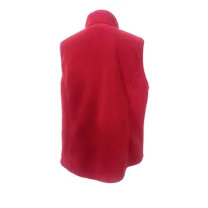 LL Bean Women's XL Red Fleece Full‎ Zip Mock Neck Vest Gorpcore Hiking Utility thumbnail 4