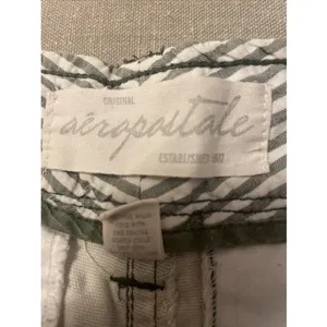 Aeropostale Womens Floral Chino Shorts Olive Green‎ cream Y2K Size 9/10 Low Rise thumbnail 4