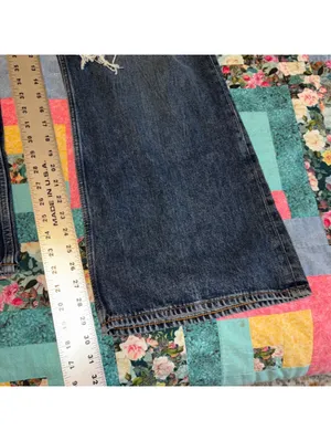 H&M NWT $59 Woman’s W28 L30 Loose Bootcut Blue Denim Jeans Size 28/30 thumbnail 8
