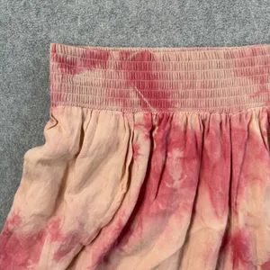 Surf Gypsy Tie Dye Split Leg Swim Cover-Up Shorts Size Medium Pink Elastic Waist thumbnail 2