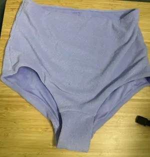 NWT Victoria's Secret Swim Bikini Bottom Small Purple High Waist Retro Beach thumbnail 1