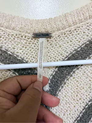 Free People Oversized Circle Back cardigan featuring a striped, asymmetrical thumbnail 9