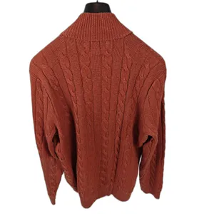 Men’s Polo Ralph Lauren Cable Knit Quarter Zip Orange XL thumbnail 2