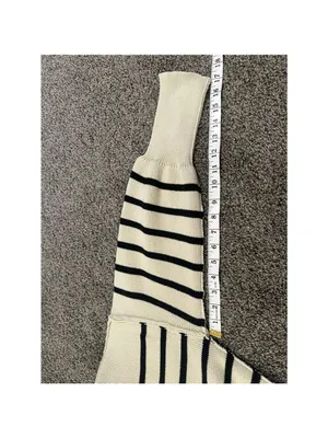 COMMENSE Crew Neck Sweater Off White Black Medium thumbnail 10