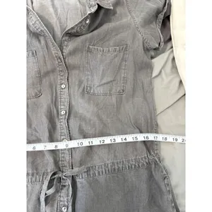 Lovestitch Grey Tencel Short Sleeve Button Down Shirt Dress Medium‎ I-70854W-MXX thumbnail 6