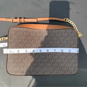 Michael Kors Jet Set Brown/Acorn Large Crossbody Purse thumbnail 7