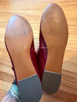 Madewell The Remy Criss Cross Mary Jane Flats in Wine Red- 8.5 thumbnail 8