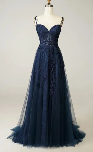 Prom Dress Blue Size M thumbnail 1