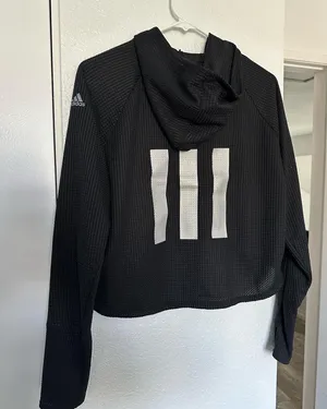 Adidas back 3 striped hoodie thumbnail 3