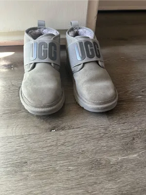 UGG Light Gray Suede Strap Winter Boots thumbnail 2