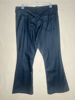 Plus size Black Faux Leather Flare Pants by Sofia Vergara Size 20 NWT. Smooth. thumbnail 6