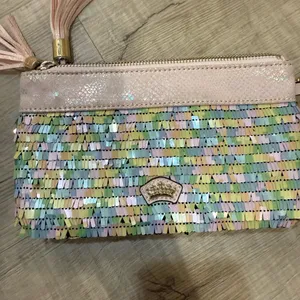 Juicy Couture‎ Y2K Pastel Rainbow Sequin Pouch / Wristlet - HTF thumbnail 3