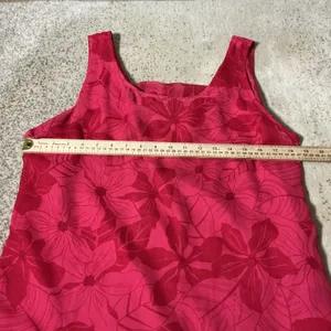 Robbie Bee Silk Floral 2 Piece Dress & Shirt Set Womens 14 Red Tropical Romantic thumbnail 4