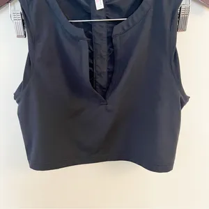 Free People Movement Upper Hand Crop Top in Black Sleeveless Size Large Slim Fit thumbnail 3