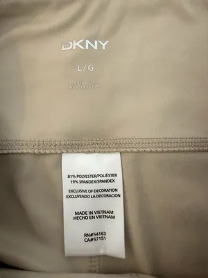 DKNY Women's Cream High-Waisted Biker Shorts with Side Pockets Size L thumbnail 2