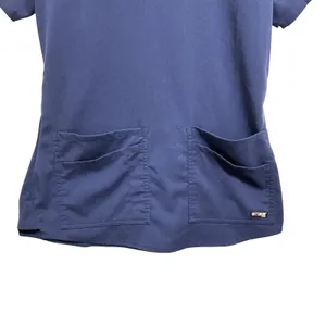 Greys Anatomy Womens Scrub Top XS Navy Stretch Medical Nurse Utility Uniform‎ thumbnail 4