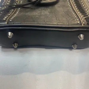 Montana West Black Crocodile Embossed Studded Crossbody‎ Shoulder Bag thumbnail 7