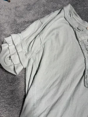 Free People we the free light mint Short Sleeve Henley Top heritage XS thumbnail 5