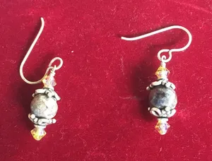 Vintage dangle earrings Orange thumbnail 1