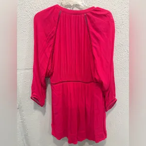 Free People V-neck 3/4 Sleeve Women’s Size M Fairy Swing Pink Dress thumbnail 6