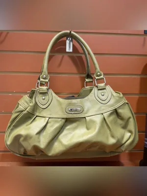 Emilie M Olive Green Ruched Satchel Shoulder Bag thumbnail 2