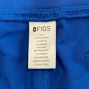 FIGS Technical Collection XL Royal Blue Straight Leg Scrub Pants Drawstring thumbnail 5