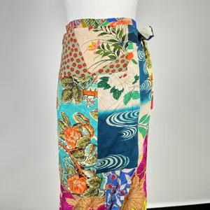 NWOT Johnny Was Soft Side Wrap Pants Womens Size L Multicolored Tropical Pull on thumbnail 4