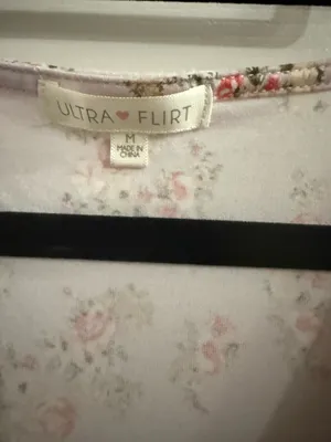 Ultra Flirt Light Pink Floral Tie-Front Mini Dress thumbnail 3