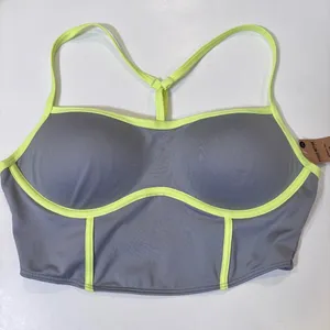 Victoria’s Secret Ultimate Push up Corset Gray Yellow Sports Bra New Size Medium thumbnail 1