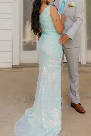 Sherri Hill Prom Dress aqua thumbnail 5
