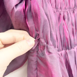 Altar'd State Womens Holographic Purple Amabella Puff Sleeve‎ Mini Dress Size S thumbnail 8