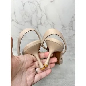 Nordstrom Rack‎ Leilany Nude Beige Kitten Heel Slingback Sandals 5.5M thumbnail 6