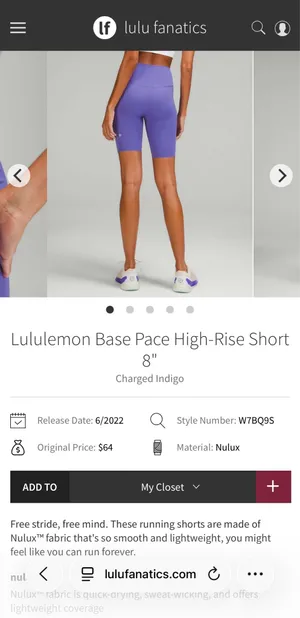 Lululemon Base Pace Shorts 8" size 4 thumbnail 5
