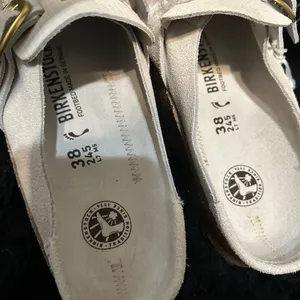 BIRKENSTOCK Buckley white leather mules clogs slip on shoes new thumbnail 3