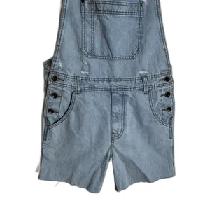 BDG Shortall Overalls Womens 30W Light Wash Denim Distressed‎ Raw Hem Shorts thumbnail 3