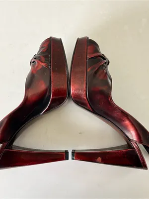 Stuart Weitzman Y2K Red Pumps Sandals Platform Extra High Heels Women’s Size 6 M thumbnail 12