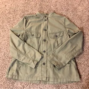 Gap Utility Jacket Womens XL Used Army Green thumbnail 6