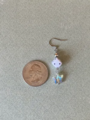 Handmade dice & star grunge funky y2k style dangle earrings 🎲⭐️ thumbnail 6
