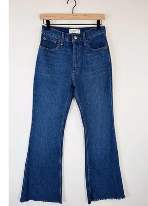 Abercrombie Fitch Womens Jeans Blue Vintage Flare High Rise Denim Dark Wash 26/2 thumbnail 5