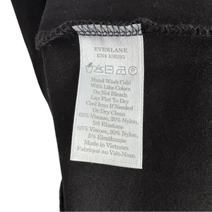 Everlane The‎ Deep V-Neck A-Line Mini 00 Black Dress thumbnail 6