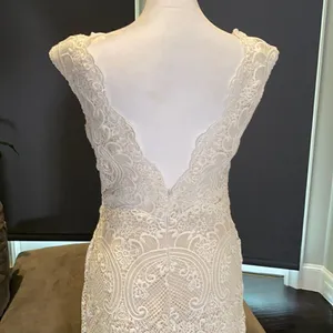 Women’s Bohemian Wedding Dress with Nude Lining Zip Up Back Size 2 NWT thumbnail 7
