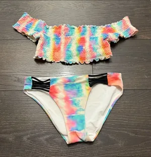 Victoria’s Secret Pink Women’s Small Ruched Off Shoulder Bikini Set thumbnail 1