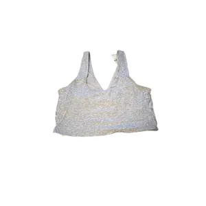 Aerie Gray Floral Lace Ribbed Pullover Sports Bra Sz L‎ NEW thumbnail 2