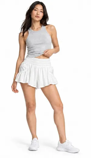 NEW FP Movement Get Your Flirt On Shorts White Athletic Womens S Tenniscore thumbnail 1